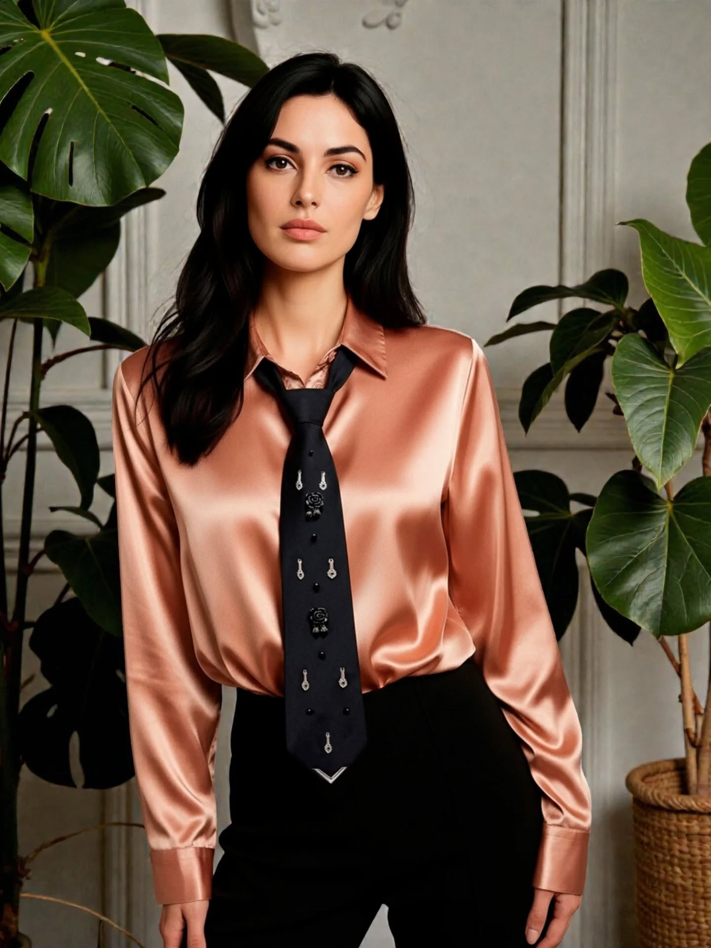 CORBATA NEGRA - FLOR